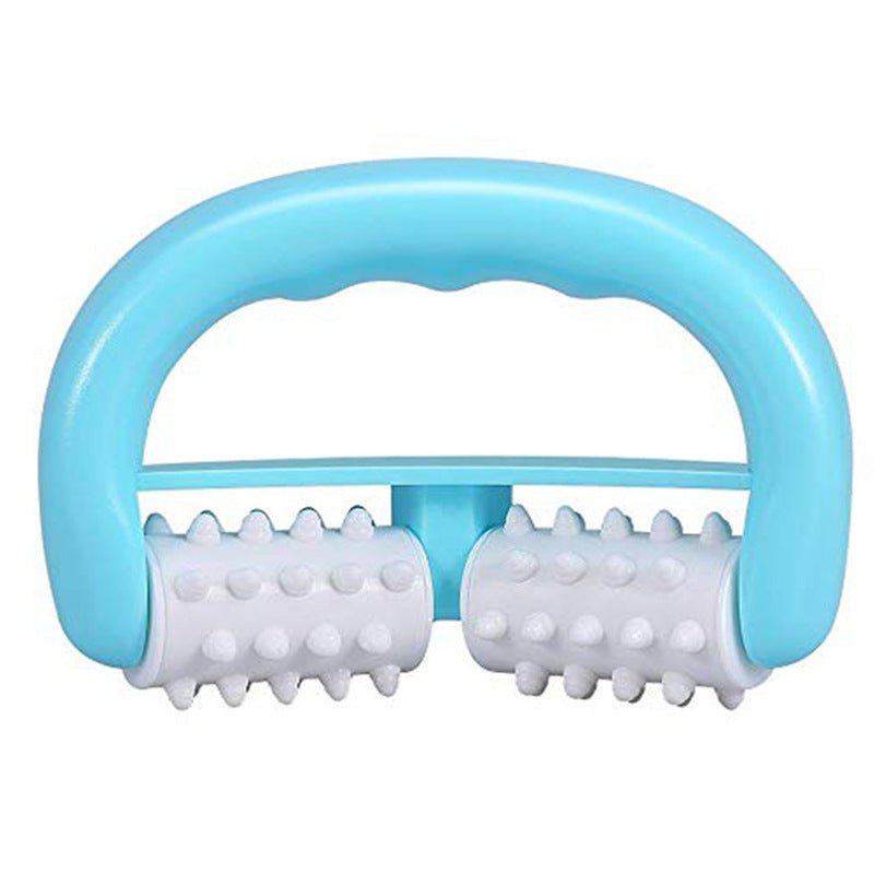 Hand hold double wheel plastic massager