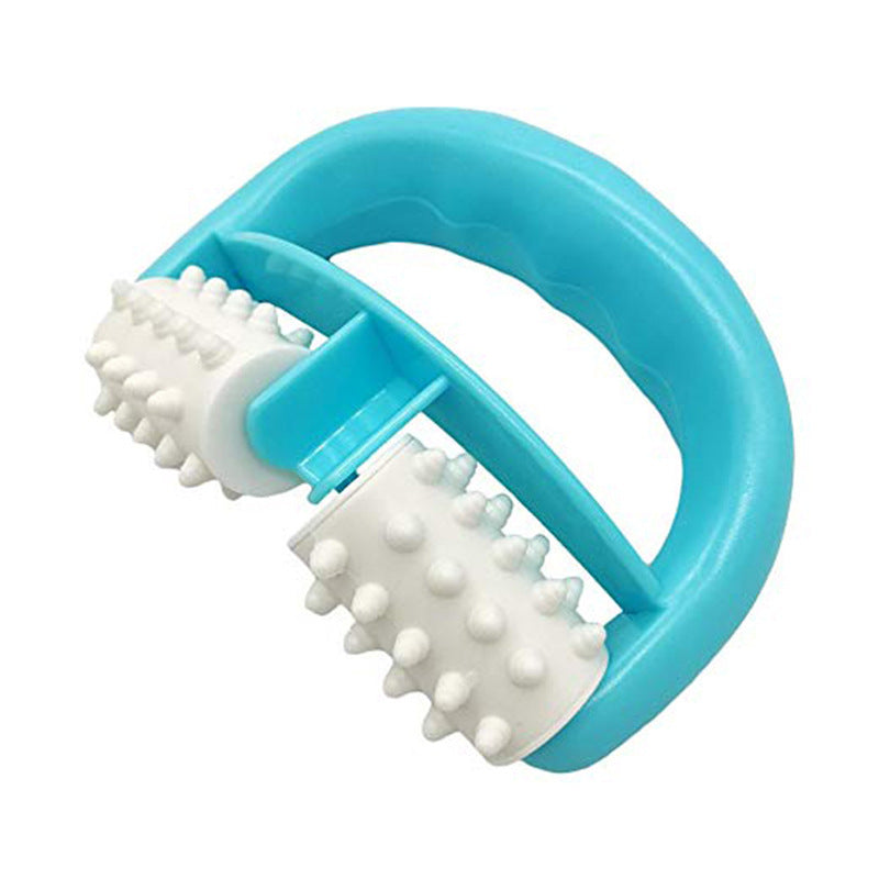 Hand hold double wheel plastic massager