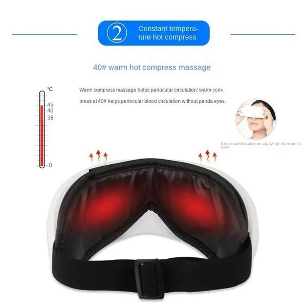 Eye Massager With Heat, Bluetooth Music Rechargeable Eye Heat Massager, Relax And Reduce Eye Strain Dark Circles Eye Bags Dry Eye, Ldeal Gift For Both Men And Women