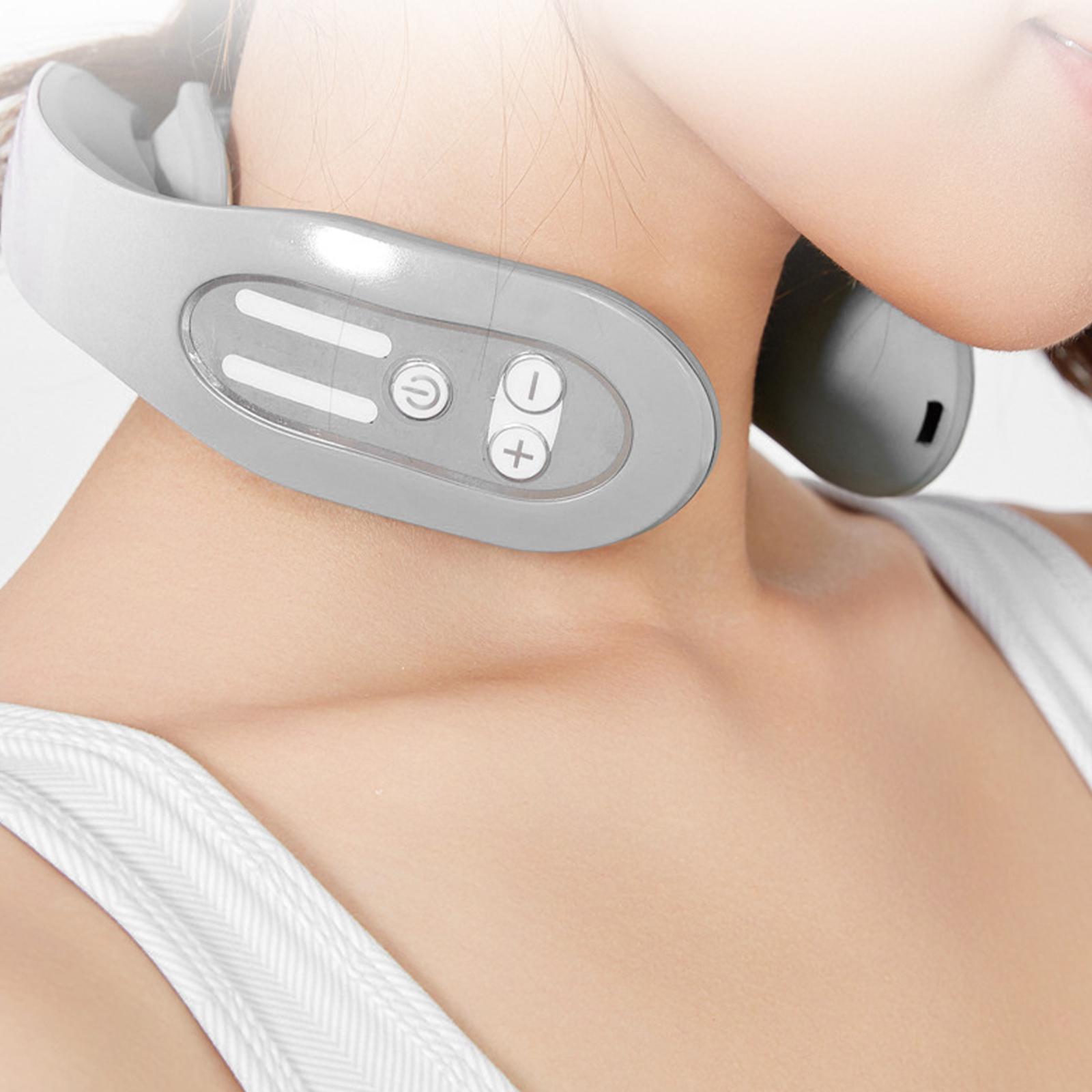 Heat Neck Massager | EMS Neck Acupoints Lymphvity Massager Device Intelligent Neck Massager With Heat Blue Hot Design